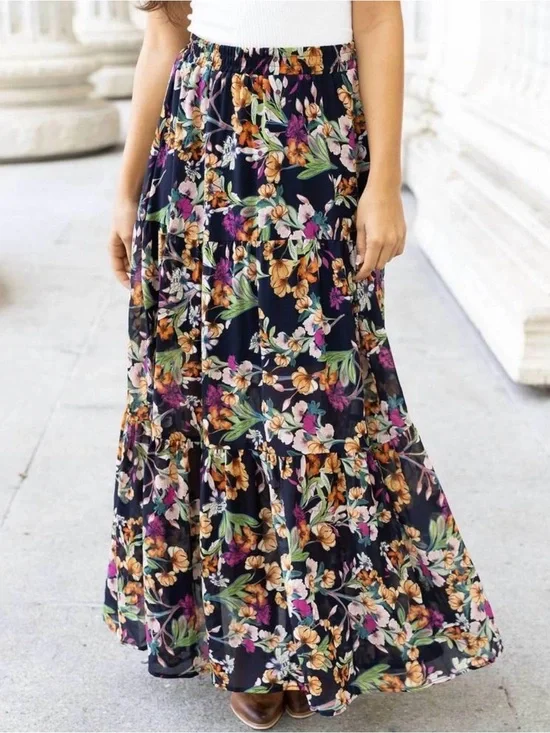 GRACE & LACE‎ Wild Fields Floral Maxi Skirt XS