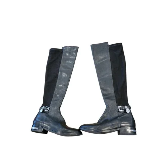 MICHAEL KORS Hamilton Stretch Leather Boots Size 6M Tall Riding Zip