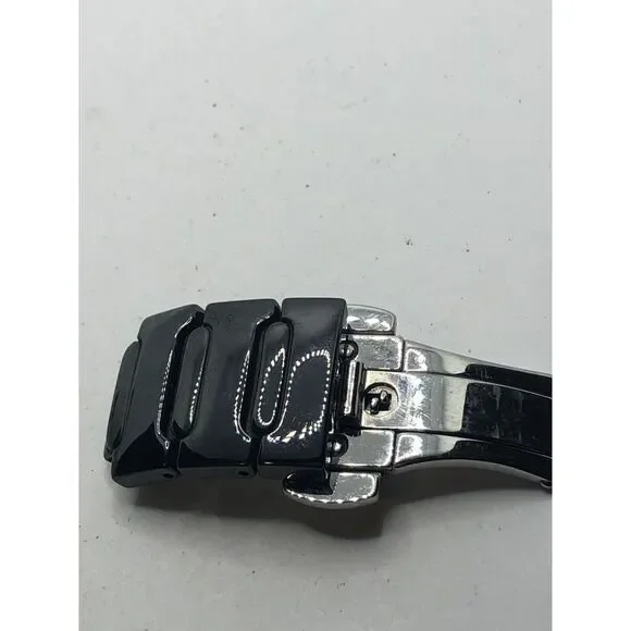 Michael Kors Watch Parts Black Ceramic Partial Band 18mm Links Clasp Only PJ172