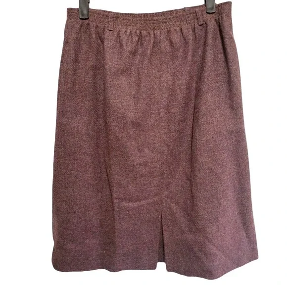 Prestige of Boston Wool Skirt 14 Vintage Purple Tweed Midi ILGWU Union Made Fall