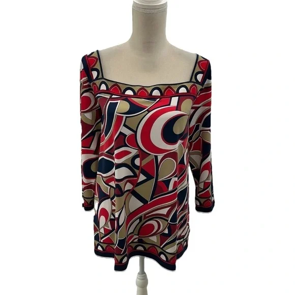 NWOT Michael Kors Stylish Women's Multicolor Geometric Top