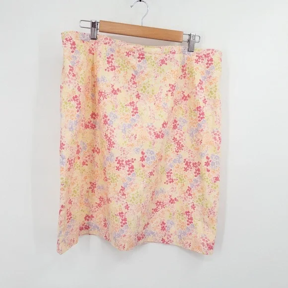Vintage 90s Pastel Floral Midi Skirt 1X‎ Cottage Dreamy Garden Pastel Boho Soft