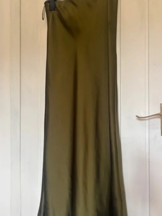 next Olive Green Satin Maxi Slip Skirt