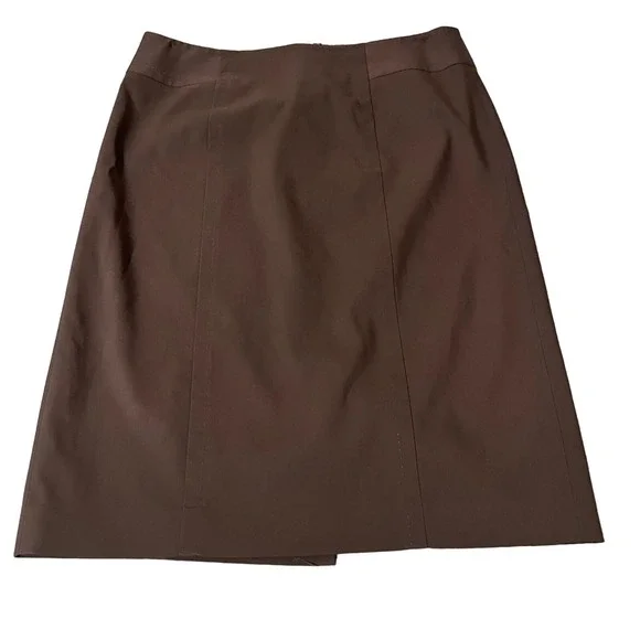 Talbots Pencil Skirt Womens Brown Cotton Blend Lined Back Vent‎ Size 6