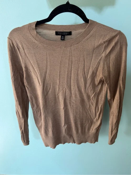 Banana Republic Women's Silk Cashmere Crewneck Sweater - Brown