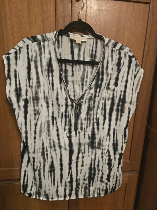 Michael Kors Half Zippered Striped Zebra Print