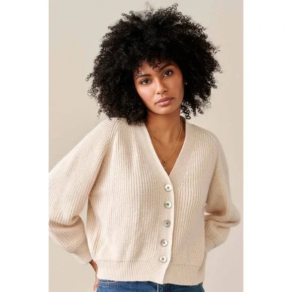 Bellerose Dosany‎ Cardigan loose boxy fit trending luxe Ribbed Knit 0 SM nwot