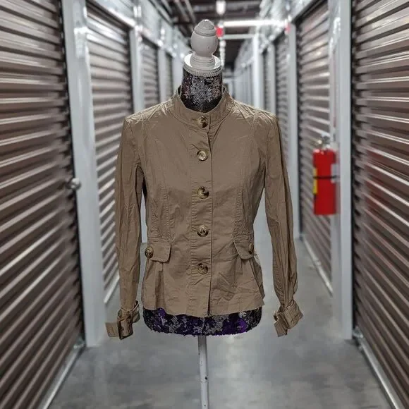 Minimalist Military Chic Tailored‎ Luxe Michael Kors Beige Jacket 8P
