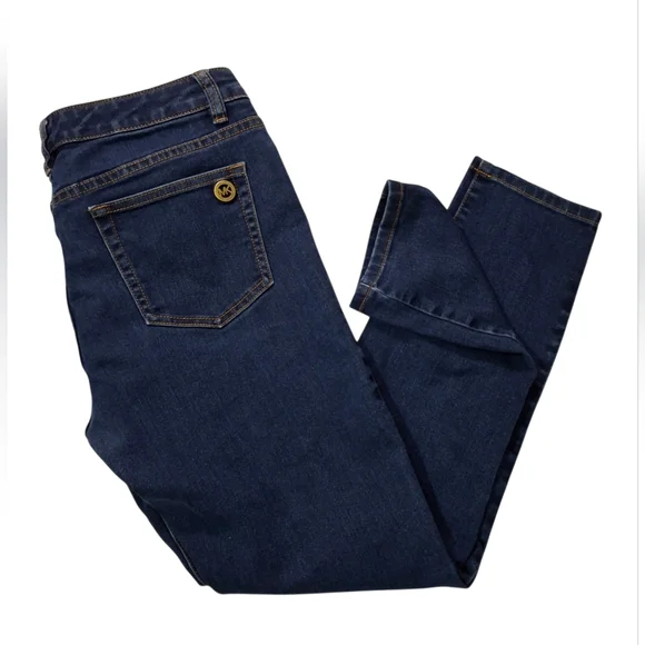 Michael Kors MK Logo Izzy Skinny Indigo Basic Jeans Size 8