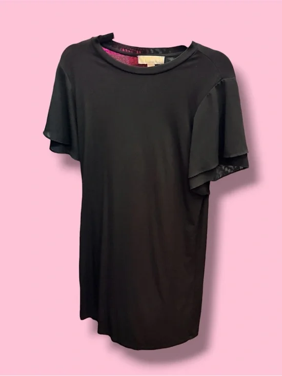 Michael Kors Black Flutter Sleeve Tee Oversized T-shirt Dress