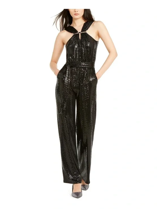 Michael Kors Black Sequin Jumpsuit