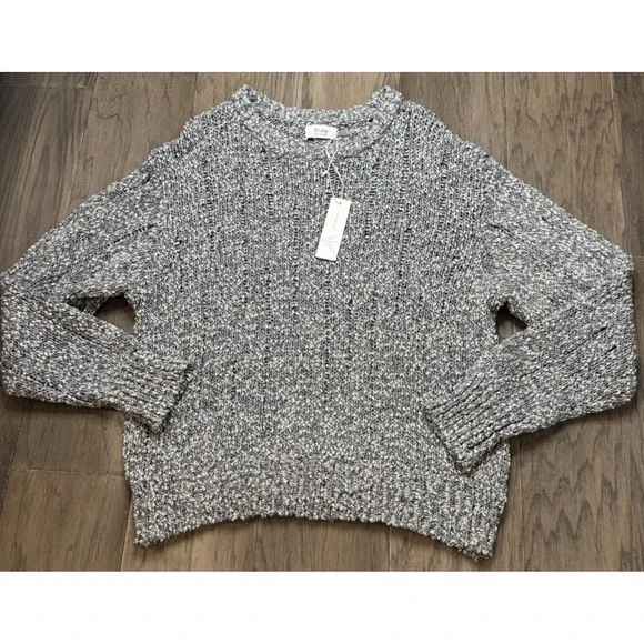 NWT Bluivy Young Contemporary Women's Gray Speckled Knit‎ Sweater M/L