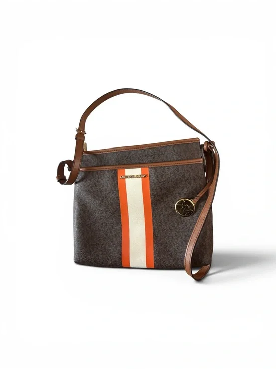 Michael Kors Bedford crossbody bag small logo stripe leather