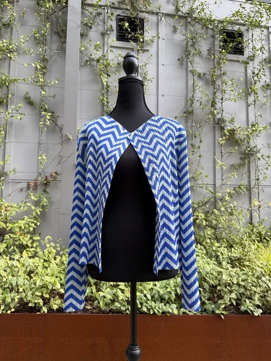 PLEATS PLEASE Issey Miyake Striped long sleeve Lightweight Cardigan Size