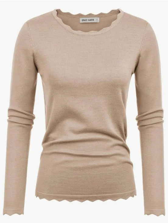 GRACE KARIN Women's High Stretchy Long Sleeve Pullover Sweater Large