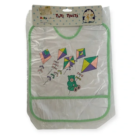 🦋 5/$25 - Tuti Fruiti Baby Bib Vintage - NWT - Teddy Bear Flying Kites