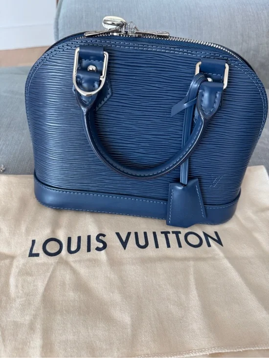 Louis Vuitton Navy Blue Epi Alma Satchel