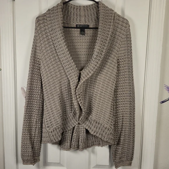 INC International Concepts Cozy Contemporary Chic Shawl Collar Cardigan M