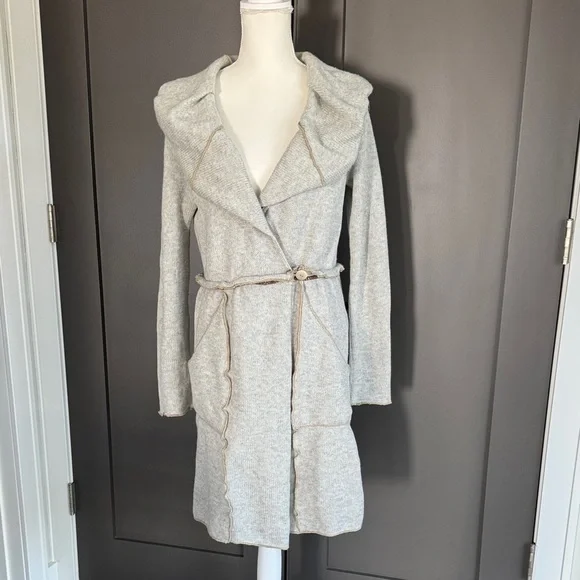 Anthropologie Tiny Shawl Collar Long Cardigan Sz M