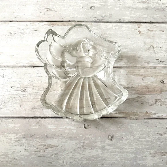 Glass Angel Candy Dish Holiday Servewear Dishes Hosting Party Decor Clear