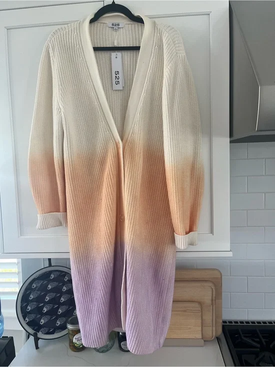 525 America Cream Open-Knit Cardigan