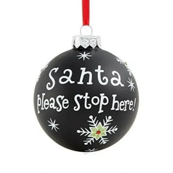 Holiday Lane Santa Please Stop Here Ornament