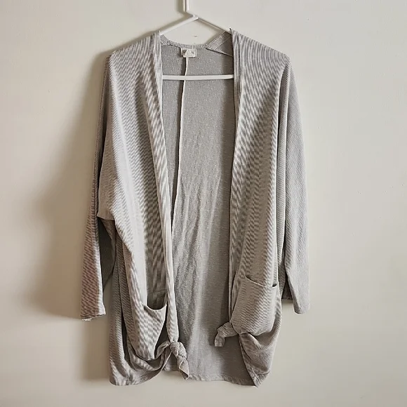 DONNI Light Gray Women's Cardigan Sweater, Lightweight, Pockets OS