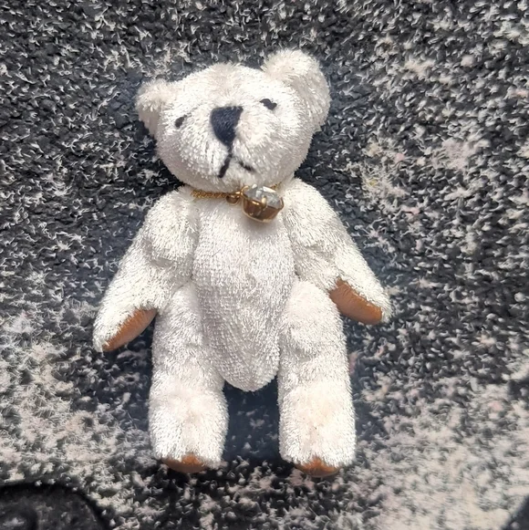 Vintage Russ Berrie APRIL Clear Diamond Birthstone Mini Bear Of The Month 3