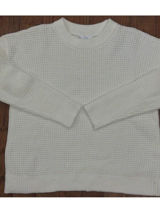 Time & Tru XL (16-18) Cream Textured Knit Sweater