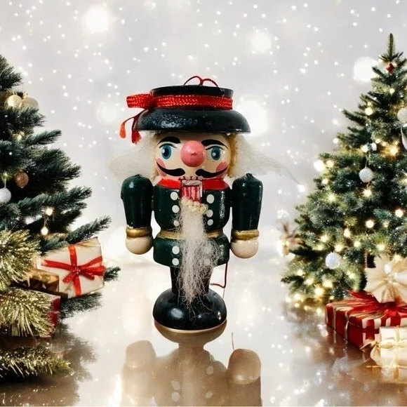 Vintage Goebel Nutcracker Prince Wood Ornament 2.5