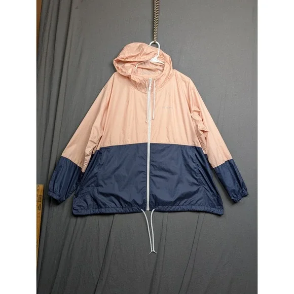 Columbia Womens Flash Forward Windbreaker 3X Jacket PINK‎ & BLUE