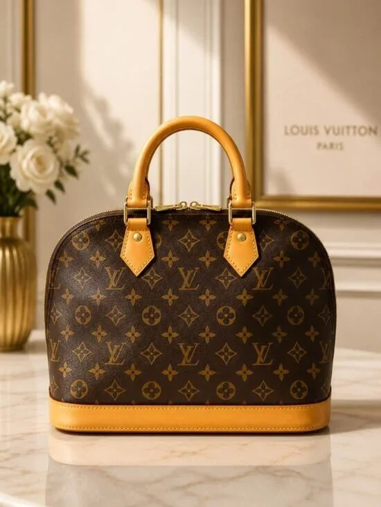 Authentic Louis Vuitton Alma Monogram Satchel Handbag