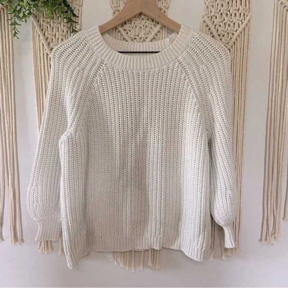 AERIE Women's Cable Knit Cozy Sweater Cream Size Small