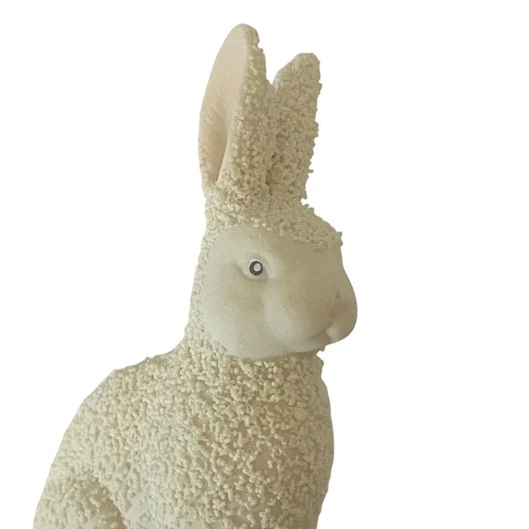 Vtg Dept 56 Textured Bunny Rabbit‎ Bisque Figurine White 1990 Easter Spring 4