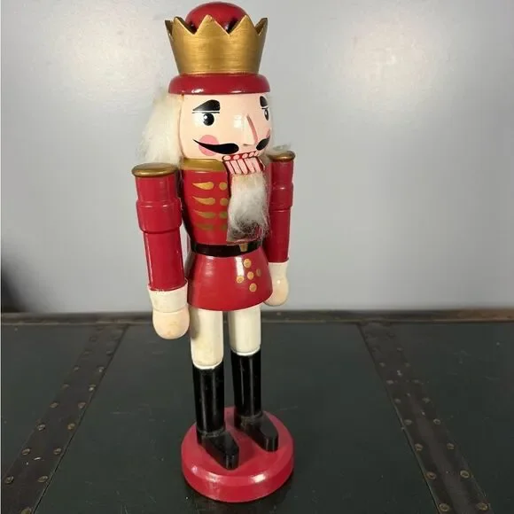 Traditional Wooden Nutcracker King Figurine Festive Holiday Decor 14 Inches