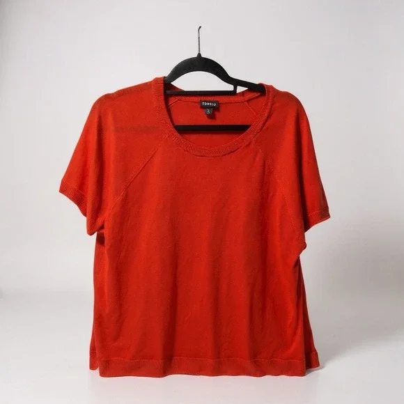 Torrid Orange Short Sleeve‎ Raglan Knit Sweater Top Women's Size 2