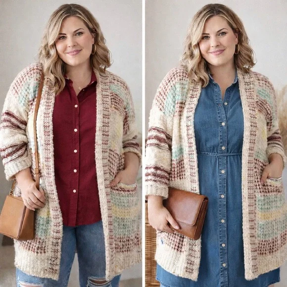 Net 153 NWT Multicolor Knit Cardigan