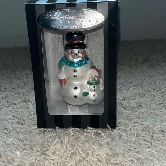 NIB CHRISTOPHER RADKO SNOWMAN ORNAMENT