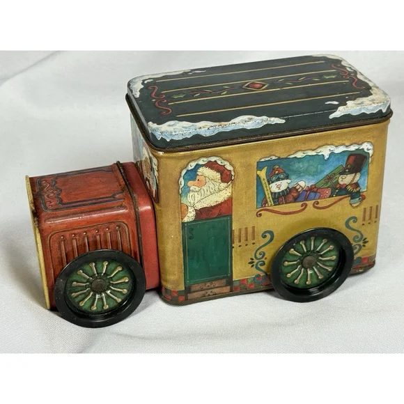 Russ Santa’s Express North Pole Chrismas Tin Train Car Storage Decor Holiday
