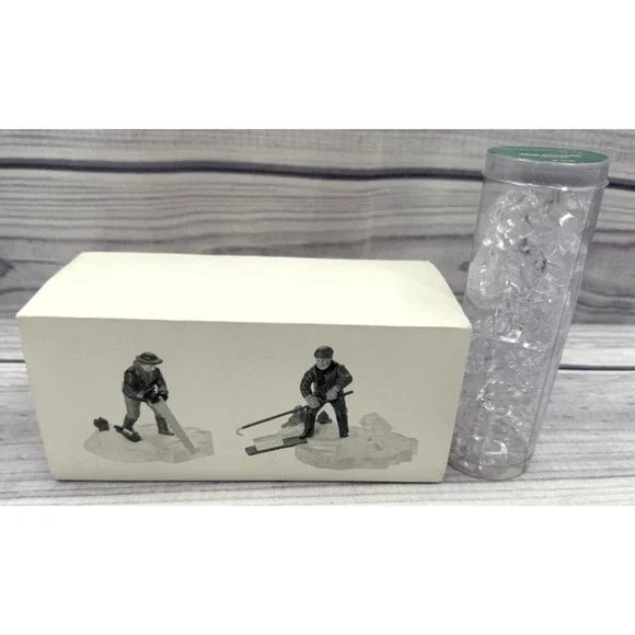 DEPT 56 HERITAGE VILLAGE COLLECTION BLUE STAR ICE HARVESTERS AND CLEAR ICE