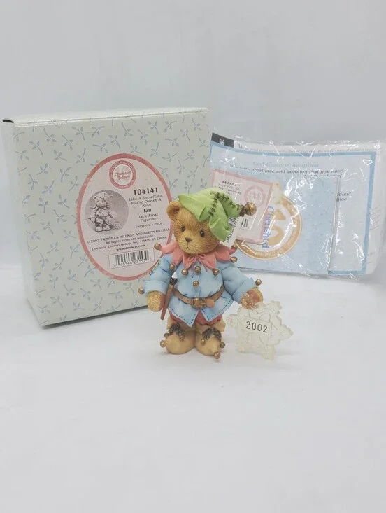New 2002 Cherished Teddies IAN CHRISTMAS FIGURINE 104141 SNOWFLAKE winter frost