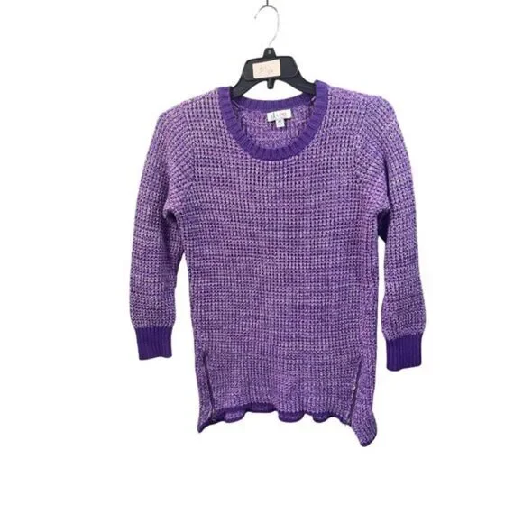Purple Knit Zip‑Detail Sweater | Minimalist Cozy Aesthetic | D&Co Size S