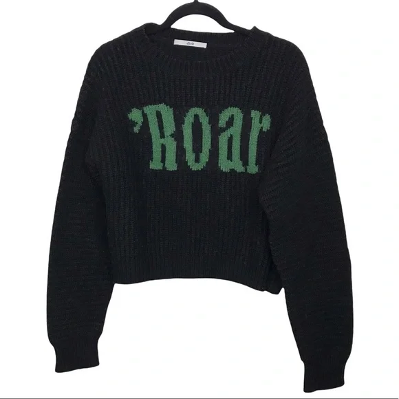 Dzzit Black Roar Wool Blend Knit Sweater