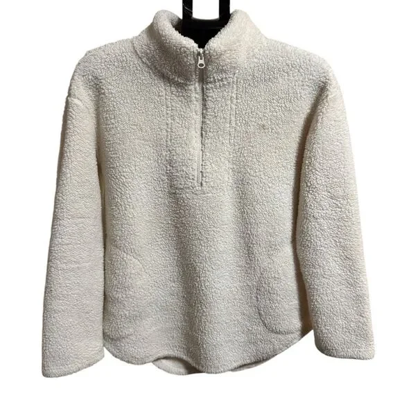 Koolaburra by Ugg Cream Sherpa 1/4 Zip‎ Pullover Size Small Soft