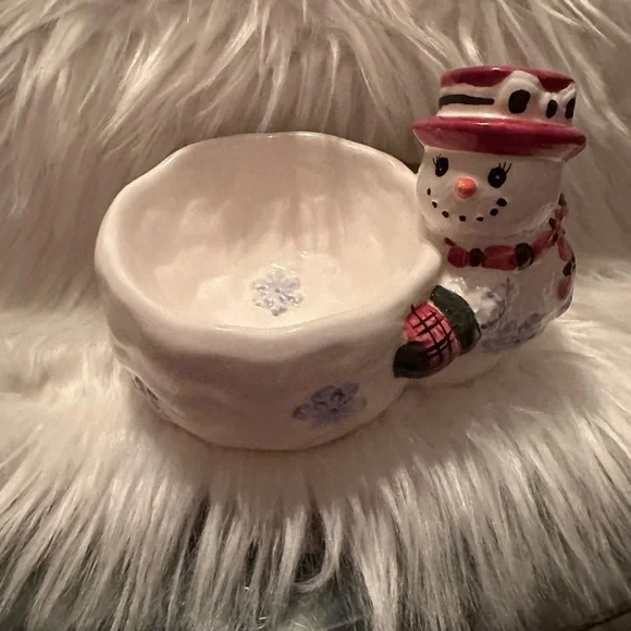 🩷5/$10 Snowman Ceramic Bowl