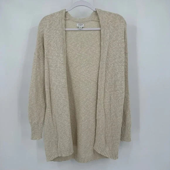 J Crew Womens Minimalist Longline Cardigan Size S Sweater Oversized Neutral
