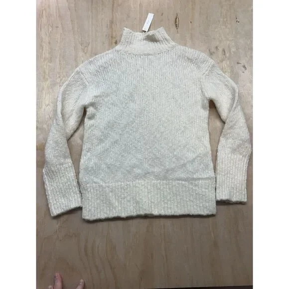 Vince NWT Turtleneck Wool Blend Sweater Beige Size XXS Chunky Knit Side‎ Slits