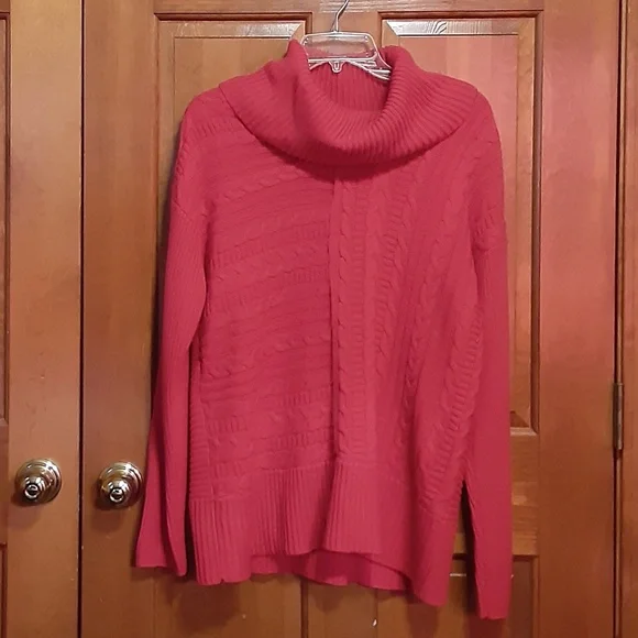 Dress Barn Red Knit Cowl Neck  Sweater