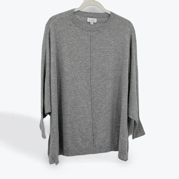 Mud Pie‎ Gray Oversized Batwing Dolman Knit Sweater Top One Size