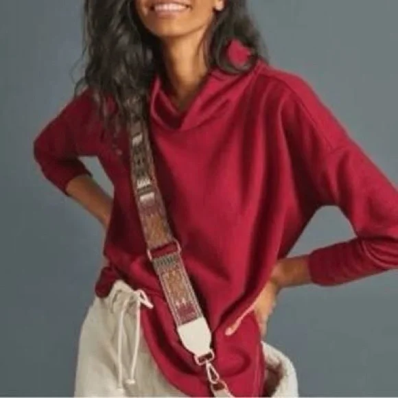 Anthro Oversized Mock Neck Sweater
